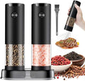 Electric Salt and Pepper Grinder Set, 2 Pack, Black/Black