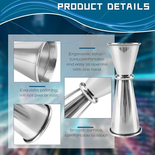 12 Pcs Jigger for Bartending 2 oz 1 oz 304 Stainless Steel Shot