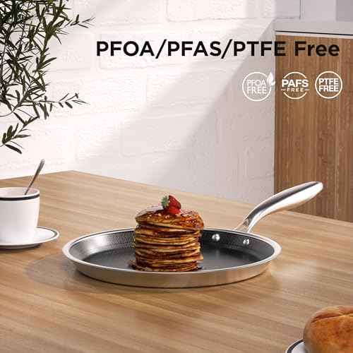 COOKER KING 9.5-inch Non-Stick Griddle, Crepe Pan for Pancakes