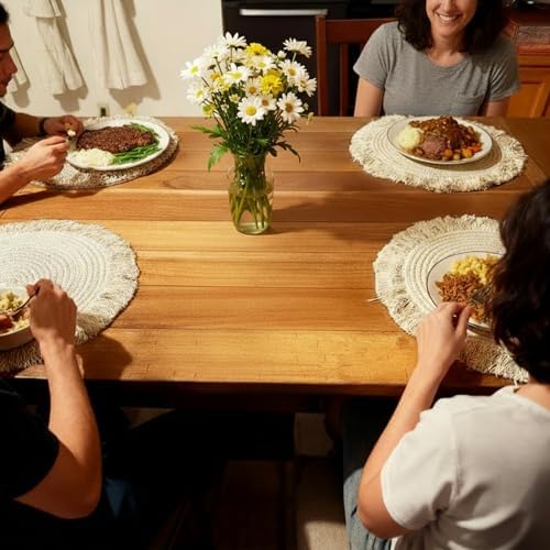 Fine Living 15 Inch Round Placemats Set of 6 with 6-Free