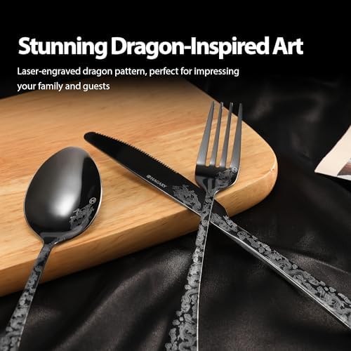 Hagary Dragon Cutlery Set 20 Pieces Stainless Steel Flatware Set