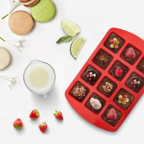 2 Pack Silicone Brownie Pans, 12-Cavity Nonstick Brownie Molds