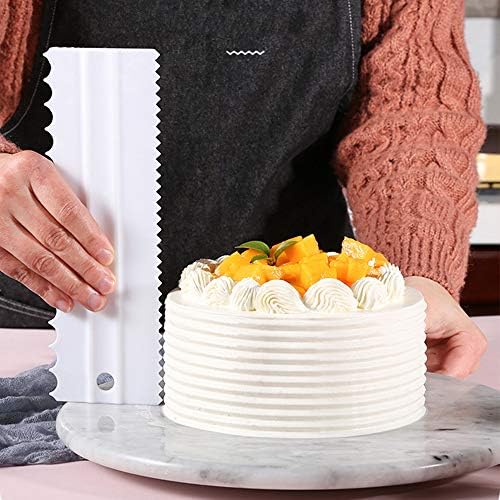 Mwellewm 4 Pcs/set Cake Scraper Decorating Plastic Sawtooth Comb