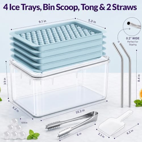 0.55in Pebble Ice Tray - Plastic Mini Ice Cube Tray for Freezer with