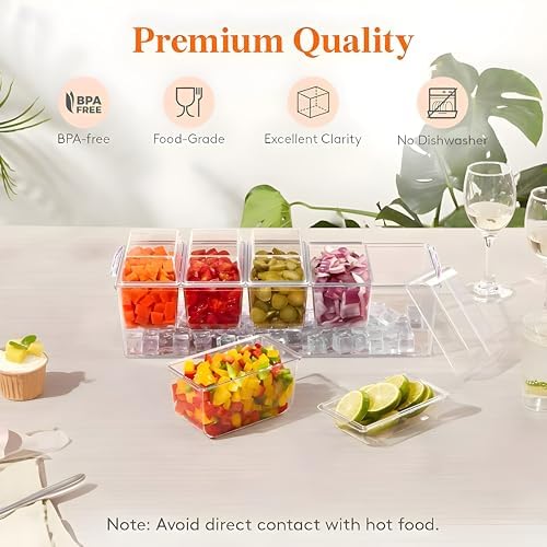 Condiment Containers with lids Stainless Steel 5 Spoons, 5 Forks and 2