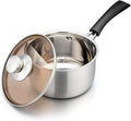 TeamFar Saucepan with Lid, 2 qt Sauce Cooking Pot Milk Pan Stainless Steel by TeamFar