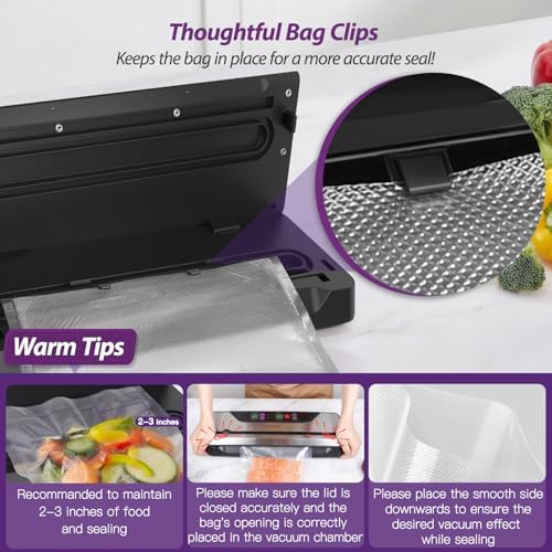 90kPa Food Vacuum Sealer, 135W, Auto Tear-Cut