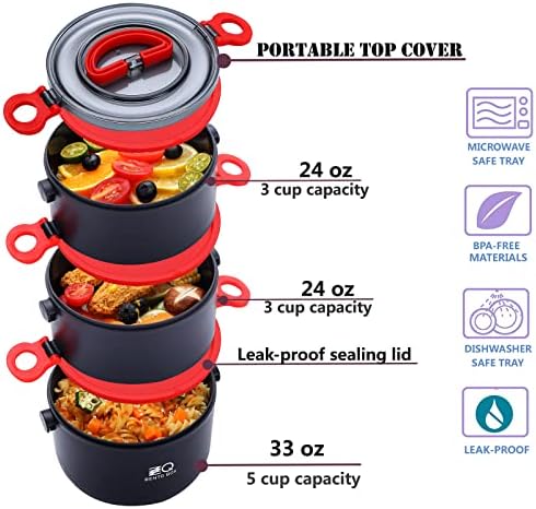 3-Tier Stackable Lunch Box Set with Thermo Bag and Utensils