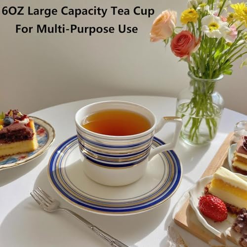 Vintage Tea Sets for Adults, Porcelain Complete Tea Sets - Golden&Blue
