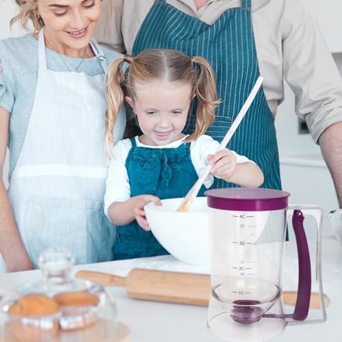 Pancake Batter Dispenser with Measuring Label, Purple