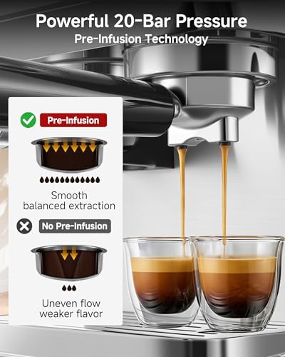 Espresso Machine with Grinder, 20 Bar, 44 Grind Settings