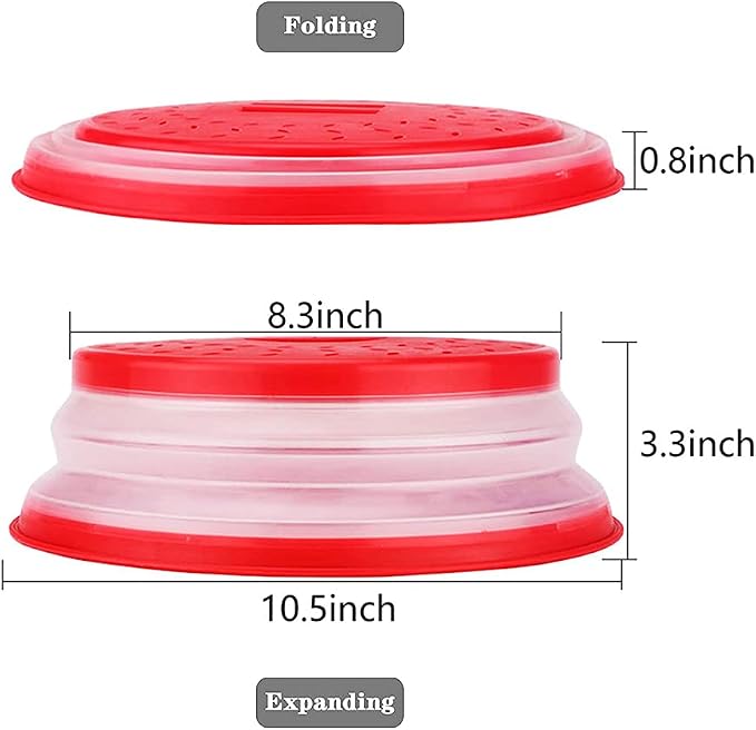Microwave Cover for Food, Collapsible Microwave Splatter Cove, Fruit Drainer - Image 7