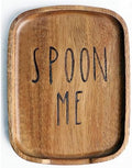 5.9 Inches Acacia Wood Spoon Rest For Stove Top - Smooth Rectangular