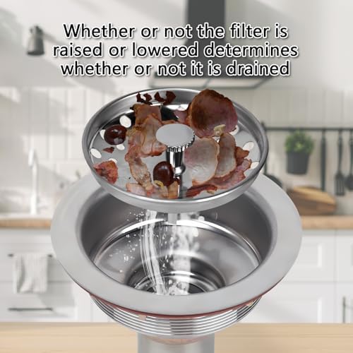 Uni-Green Kitchen Sink Drain Kit, 3-1/2 Inch, Stainless Steel
