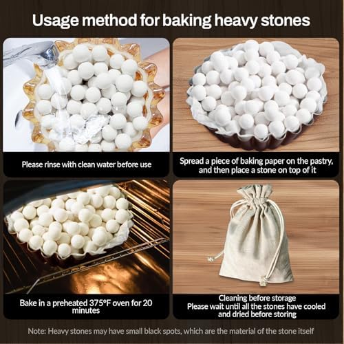 Pie Weights for Baking Crust, Reusable Ceramic Pie Beans with Storage