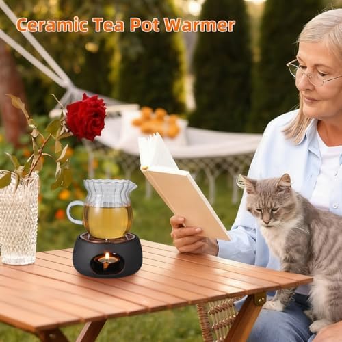 Ceramic Teapot Warmer, Tea Warmer with Tealight Holder