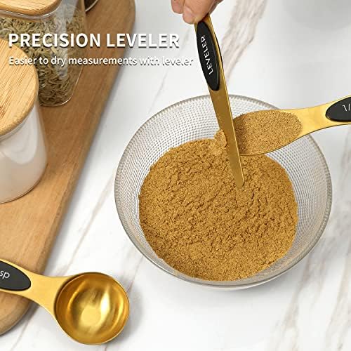 Magnetic Measuring Spoons Set, Stainless Steel, Dual Sided, Stackable