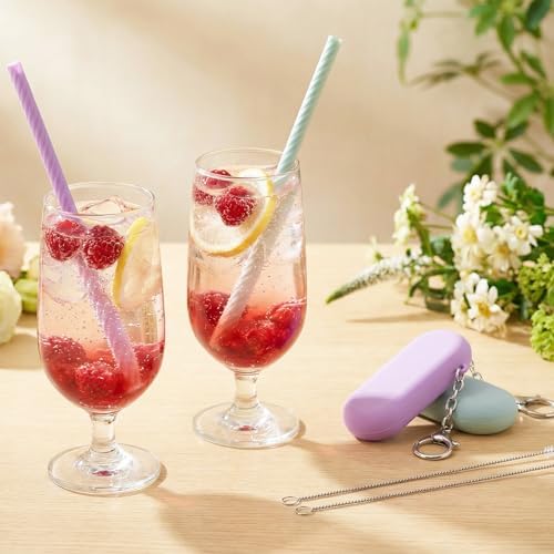 2 Set travel straws reusable with case, Portable Straw for Hot & Cold