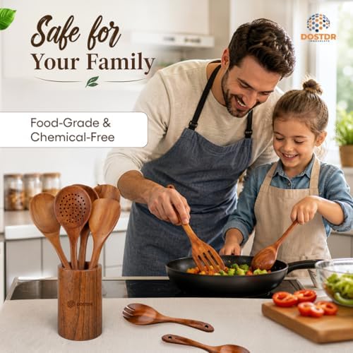 10-Piece Teak Wood Cooking Utensil Set