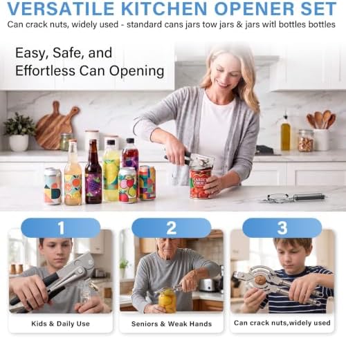 Can Opener, Manual Can Opener & Jar Opener Set