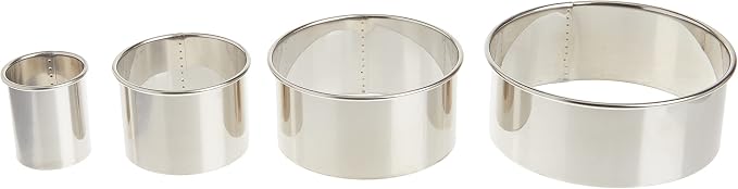 Ateco 4 Piece Stainless Steel Plain Edge Round Cutters Set in Graduated Sizes - Image 2
