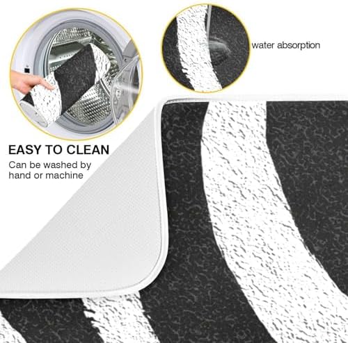 OTVEE Bold Striped Art Dish Drying Mat for Kitchen Counter Absorbent