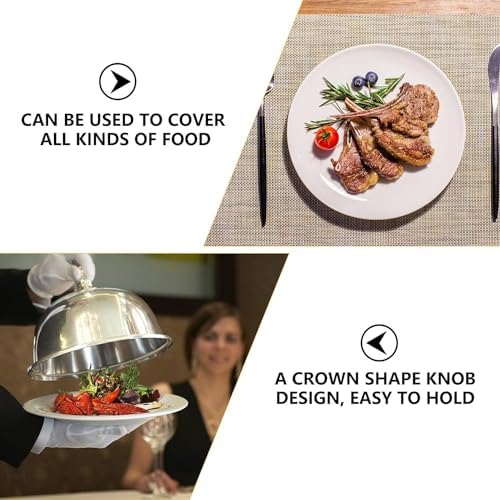 Stainless Steel Food Cover Dish Dust Cover Dome Steak Lid for Home