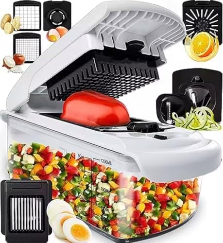 Vegetable Chopper and Food Dicer with Storage Container