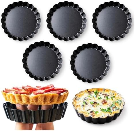 8/10/12cm Mini Tart Pans Egg Tart Molds with Removable Bottom Non