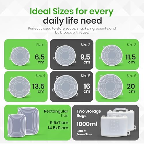 Silicone Stretch Lids, 10-Piece Set