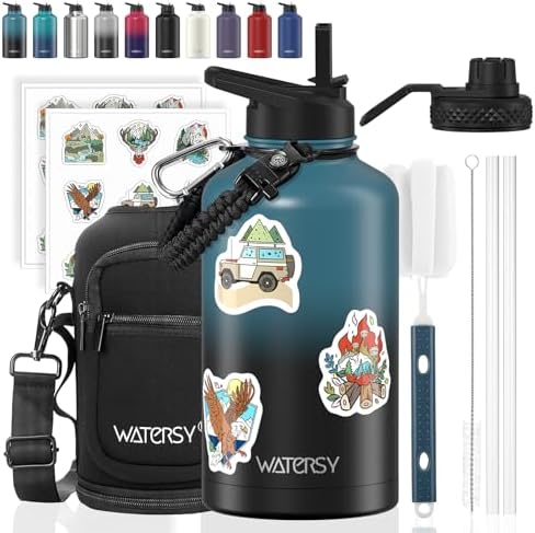 64oz Insulated Water Bottle (Cold for 48 Hrs),BPA Free&Leak Proof,Half