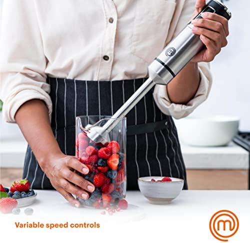 MasterChef Immersion Blender Handheld with Electric Whisk & Milk