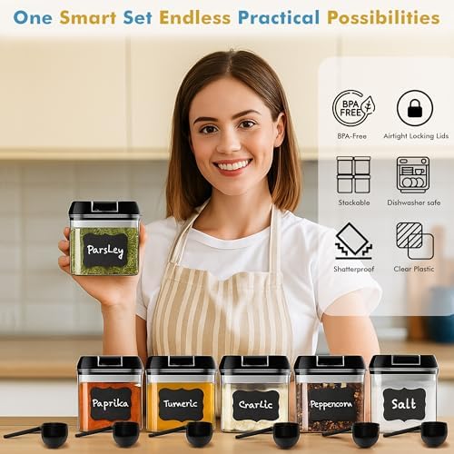 Shazo 6PC (0.5L, 2.1 Cup, 17oz) Airtight Food Storage Containers + 6