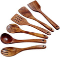 Wooden Kitchen Utensil Set Uncoated Dishwasher Safe Bamboo Cooking