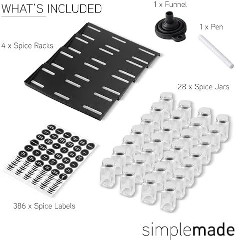 SIMPLEMADE-Spice Drawer Organizer, Spice Rack Drawer for Kitchen
