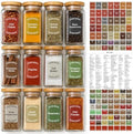 630 Spice Labels Book with A-Z Index, Color Coded Rectangle Pantry