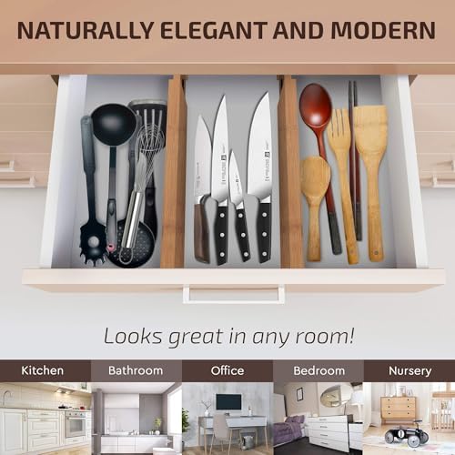 4-Pack Drawer Dividers 2.6-Inch High Dresser Drawer Organizer 16 to