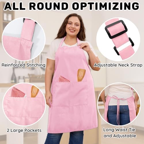 2 Pack Plus Size Waterproof Cooking Chef Apron with 2 Pockets for Men