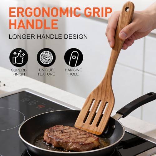 9-Piece Wooden Kitchen Utensil Set with Holder