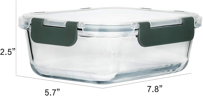 Glass Meal Prep Containers, Glass Food Storage Containers, Airtight lunch - Image 2