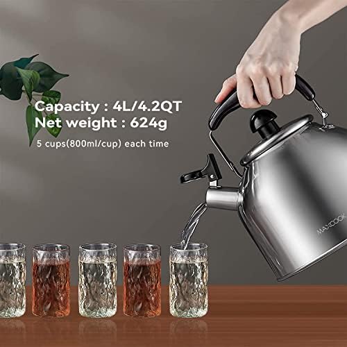 4.2 Quart 18/8 Stainless Steel Whistling Tea Kettle