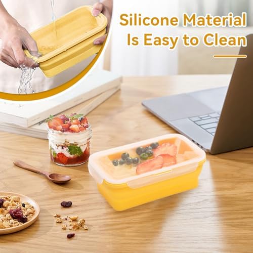 2PCS 500ml Collapsible Tupperware, Food Storage Containers with Lids