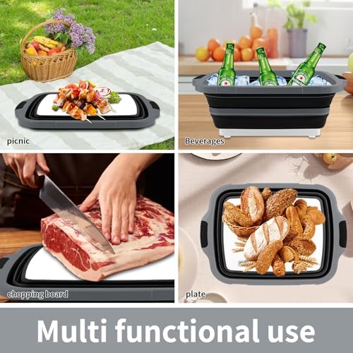 XL Collapsible BBQ Prep Tub with Lid (4.22 Gal / 16L) – Foldable