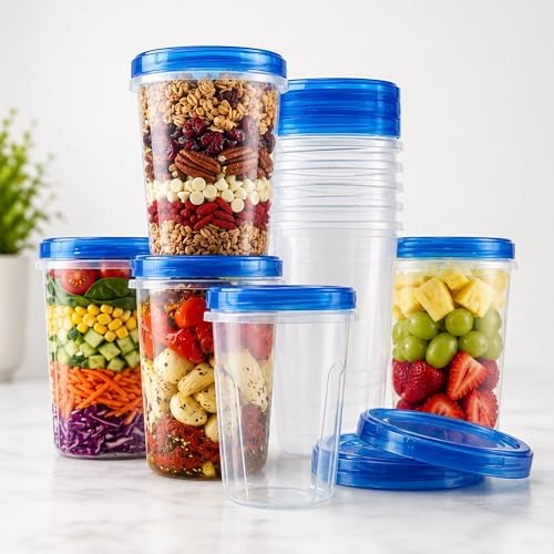 Tafura Freezer Storage Containers, 10 Pack, 32 Oz