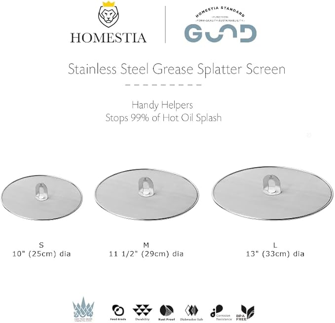 Homestia Splatter Screen for Kitchen, Stainless Steel Fine Mesh Splatter Screen - Image 8