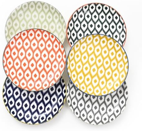 WishDeco Small Dessert Plates Set of 6, Ceramic Appetizer Plates