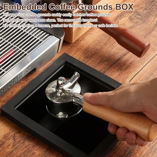 Bottomless Knock Box Espresso, Embedded Coffee Knock Box, Stainless