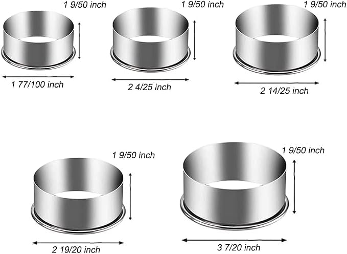 5 Pieces Biscuit Cookie Cutters Set, Stainless Steel Circle Round Cookie - Image 6
