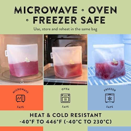 Reusable Silicone Food Storage Bags – Set of 4 Multicolor