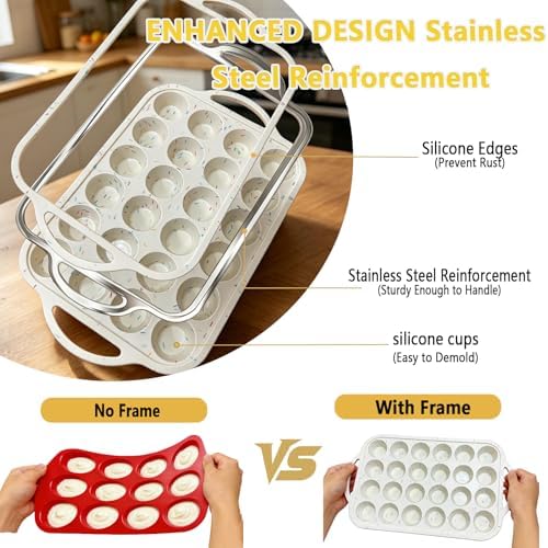 Silicone Mini Muffin Pan for Baking,Mini Muffin Pan With Metal